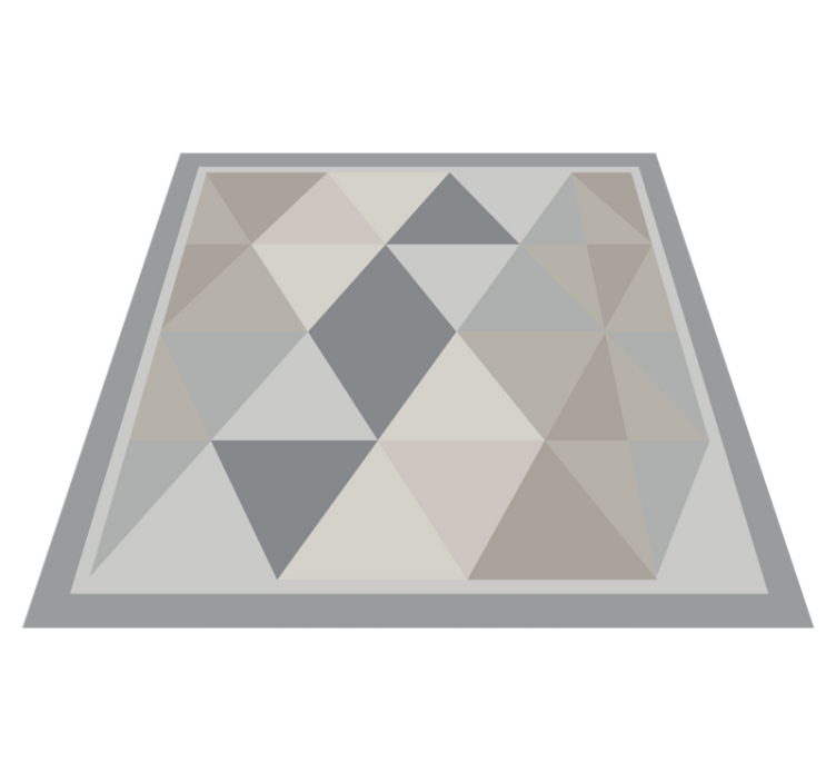 Triangular Grey Harmony geometric vinyl rug - TenStickers