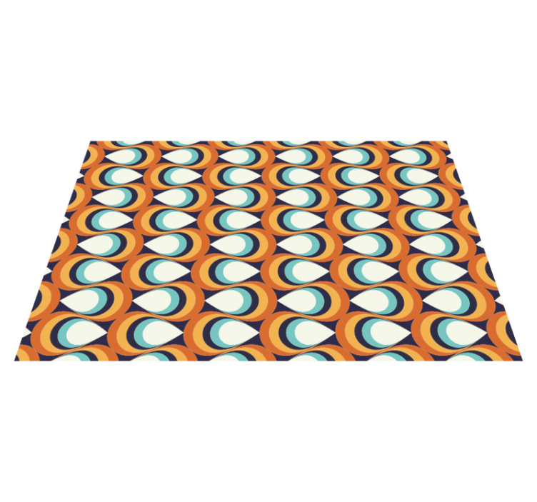 Retro Swirl Element geometric vinyl rug - TenStickers