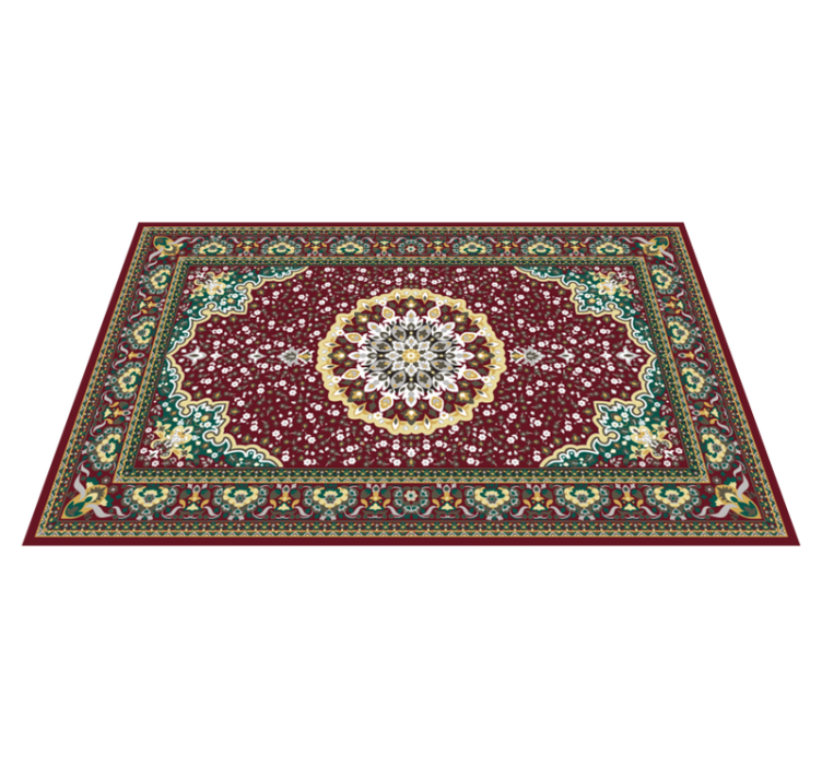 Traditional floral motif kitchen vinyl rug - TenStickers