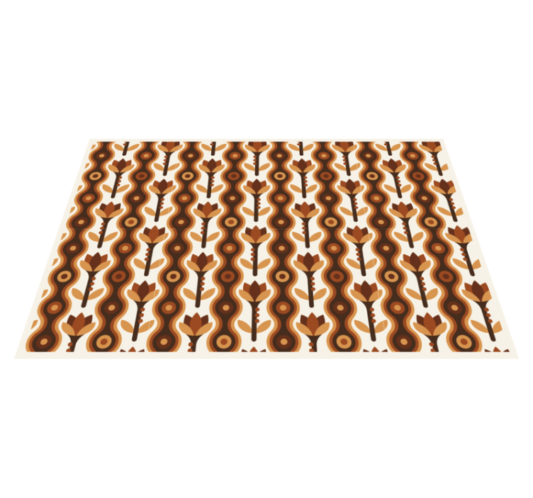 Trendy botanical ripples floral vinyl rug - TenStickers