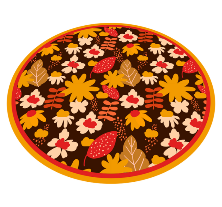 Floral vinyl rug with joyful flower design - TenStickers