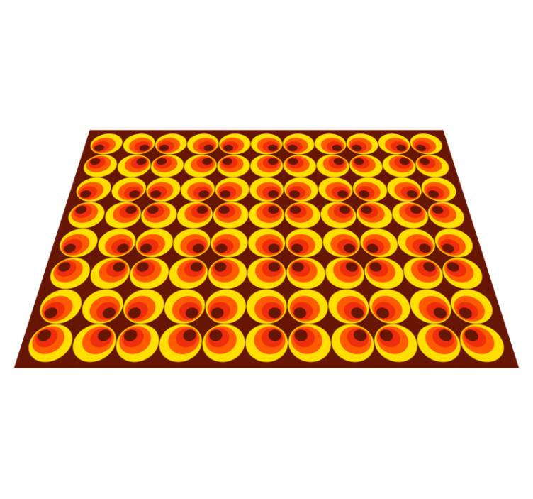 Vibrant Round Motifs textured vinyl rug - TenStickers