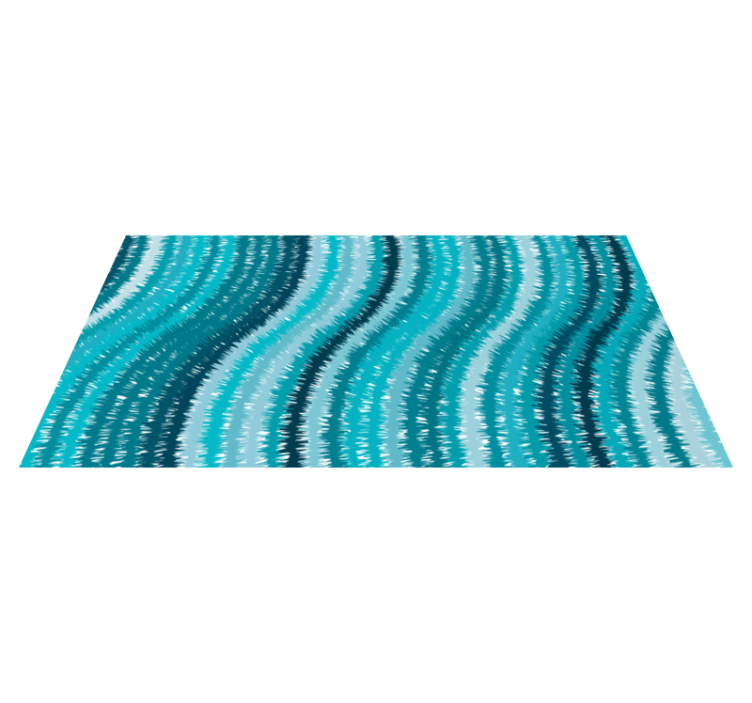 Wavy aqua textured vinyl rug - TenStickers