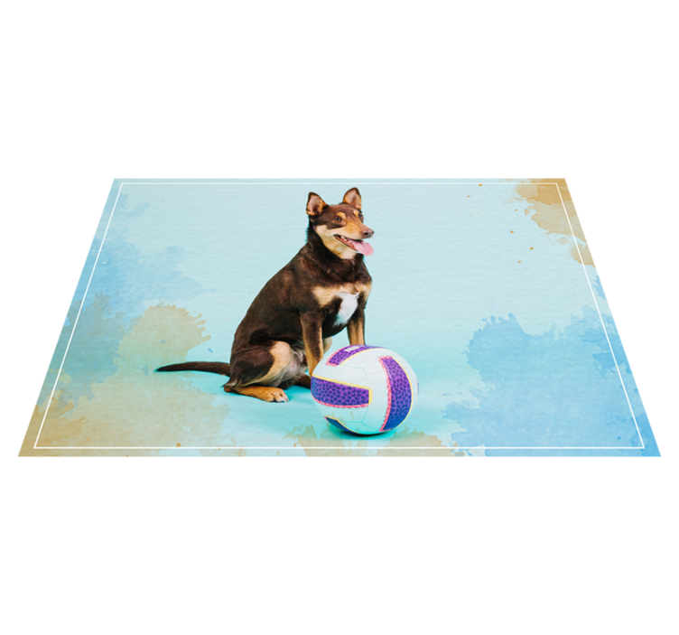 Playful Canine Companion animal vinyl rug - TenStickers