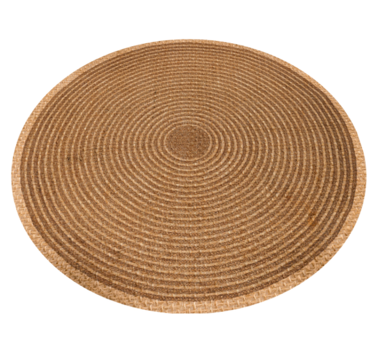 Woven round cotton texture nordic vinyl rug - TenStickers