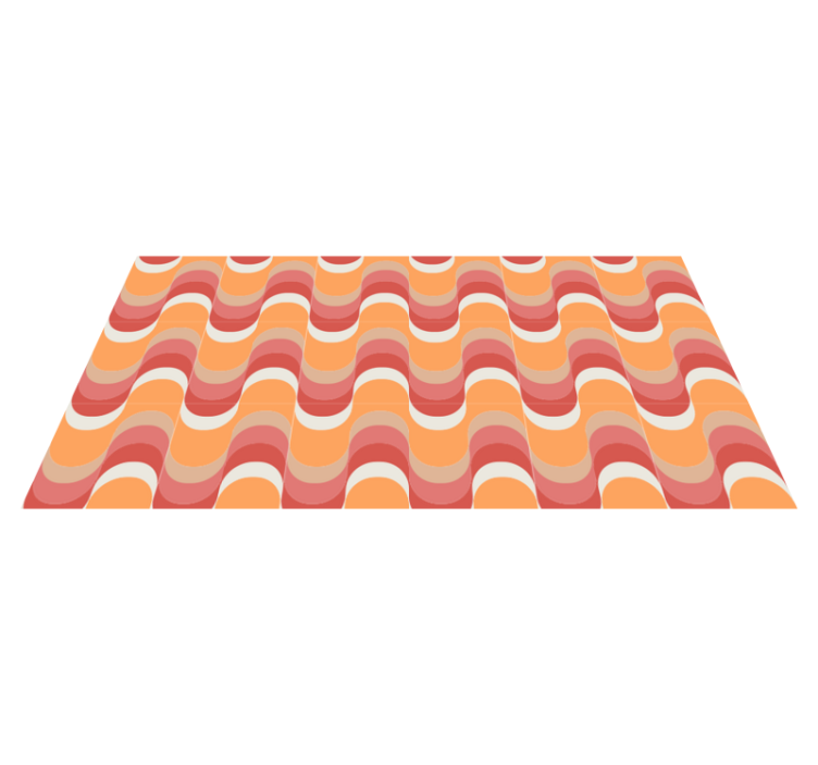 Vibrant wave motif vintage vinyl rug - TenStickers