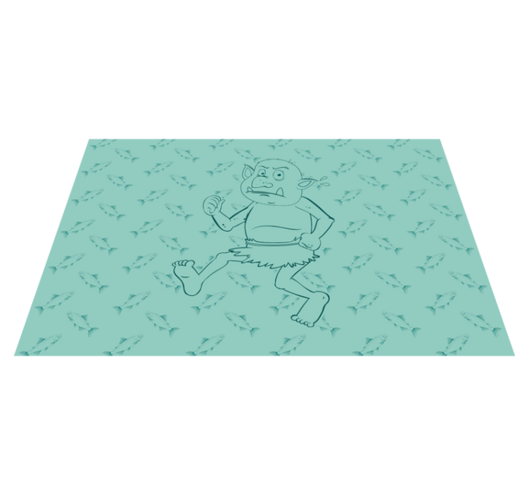 Runaway Cartoon Character kids vinyl rug - TenStickers