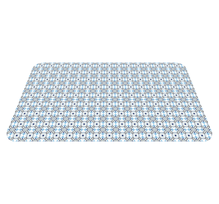 Azure elegant arrangement mosaic vinyl rug - TenStickers