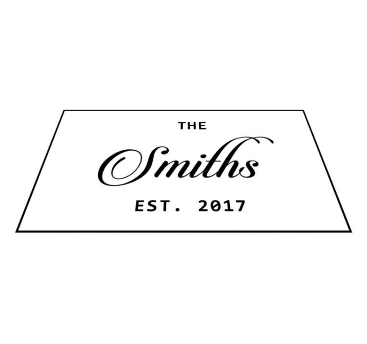 White custom family design entrance hall vinyl rug - TenStickers