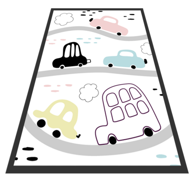Kids vehicles and roads kids vinyl rug - TenStickers