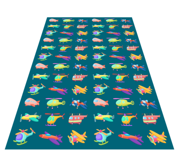 Kids colorful planes and aircraft  vinyl rug - TenStickers