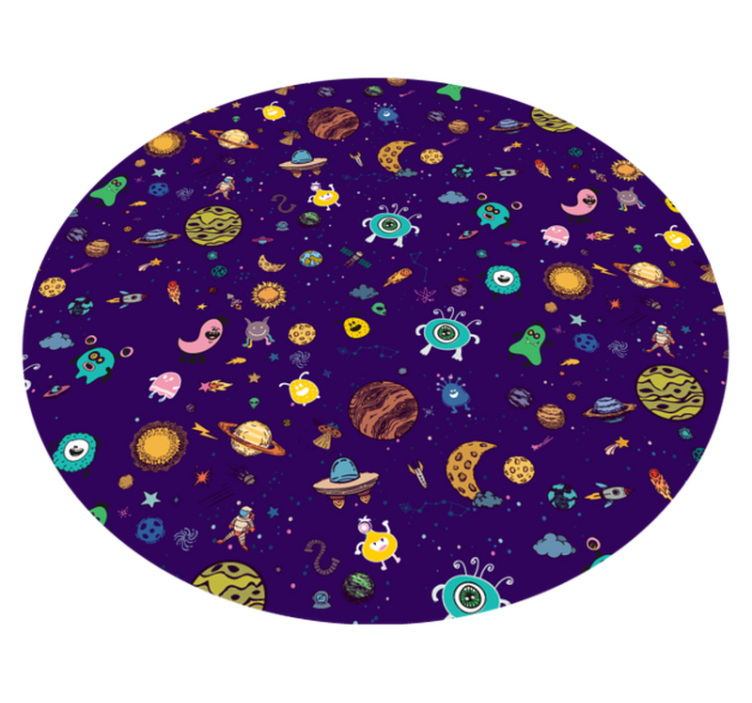 Cosmic Creatures Adventure kids vinyl rug - TenStickers