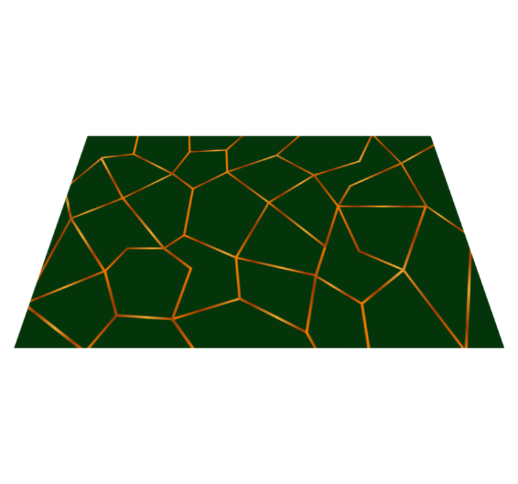 Marble vinyl rug with green geometric pattern - TenStickers