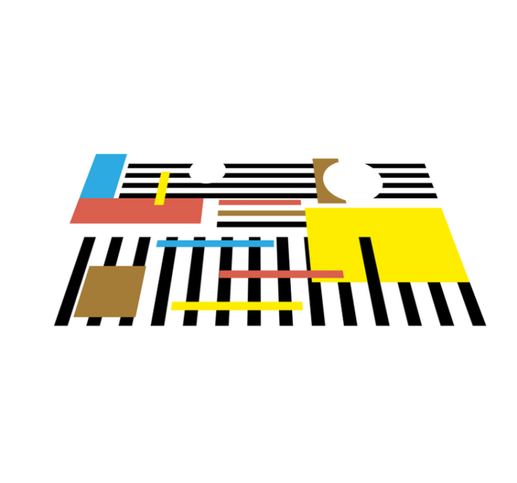 Colorful striped patterns modern vinyl rug - TenStickers