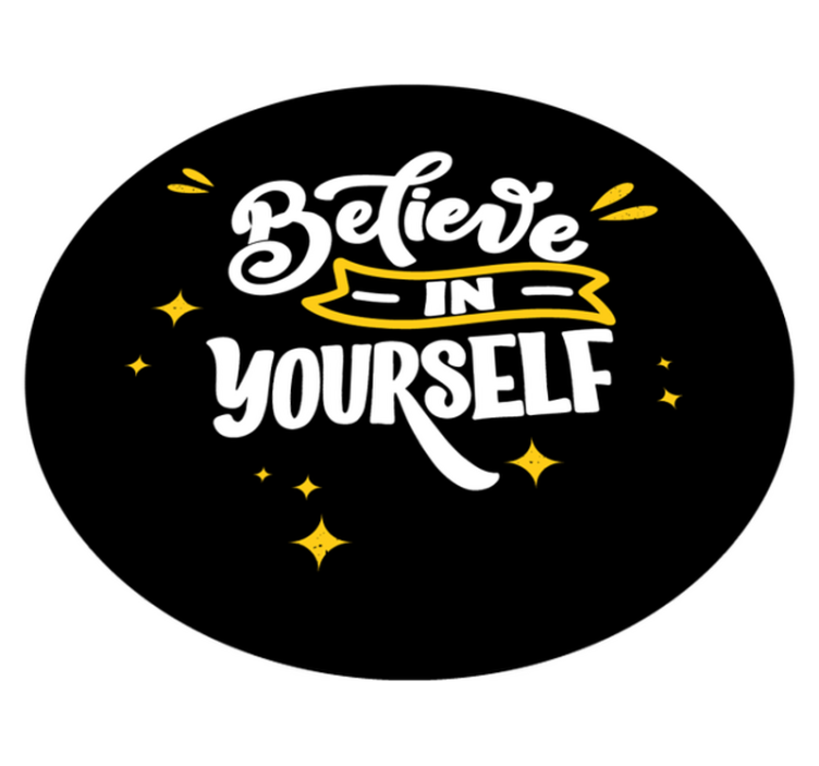 Believe in yourself black design custom rug - TenStickers