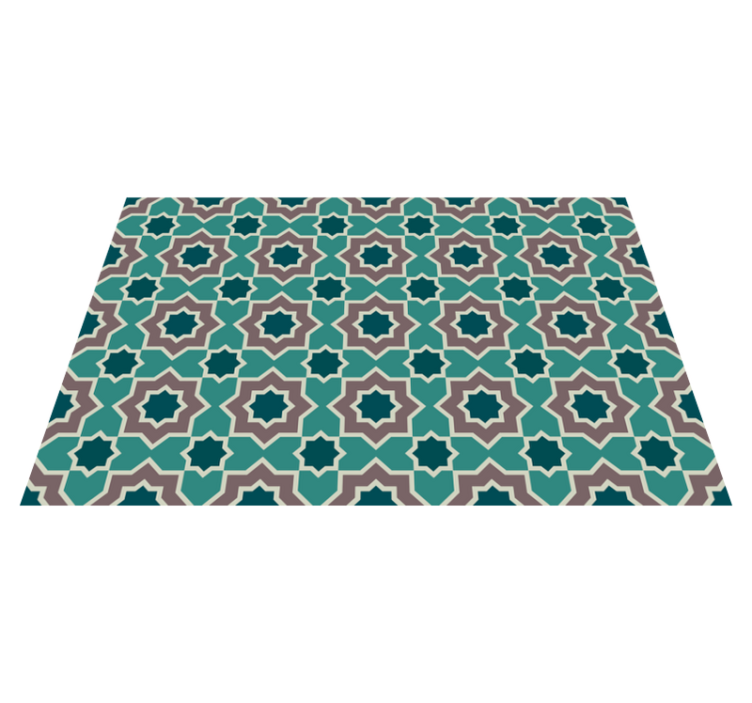 Turquoise and green shapes   tile carpet - TenStickers