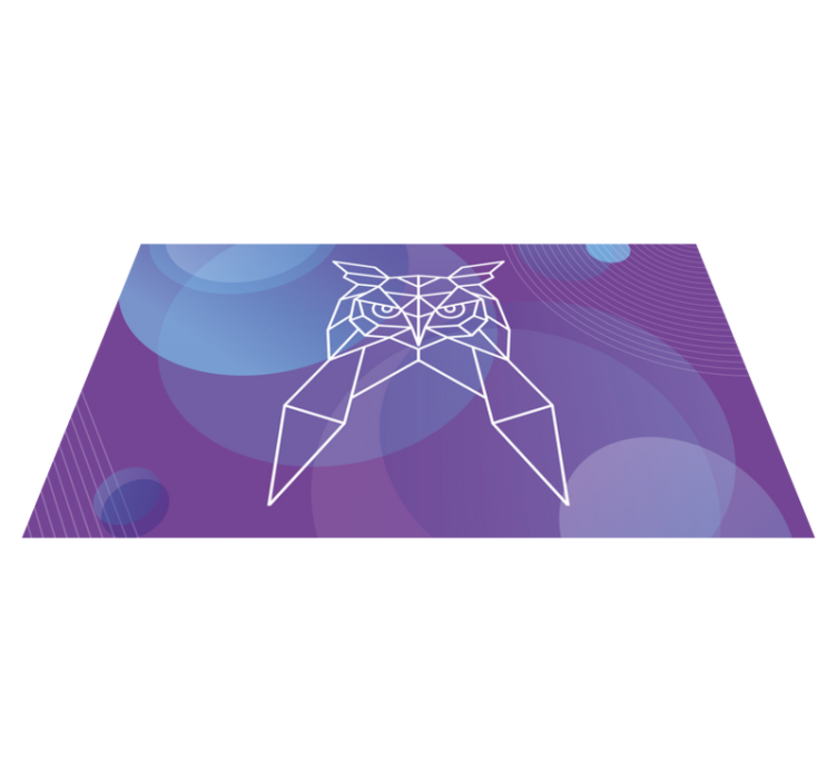 Geometric owl art animal vinyl rug - TenStickers