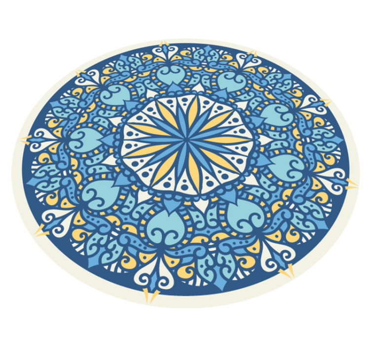 Circular mosaic  mandala vinyl rug - TenStickers
