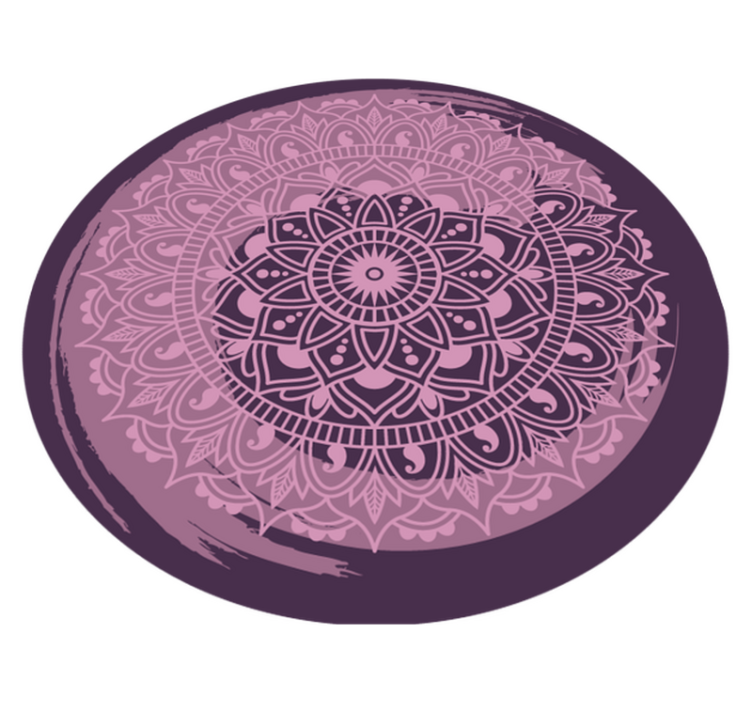 Circular washed away mandala  mandala vinyl rug - TenStickers