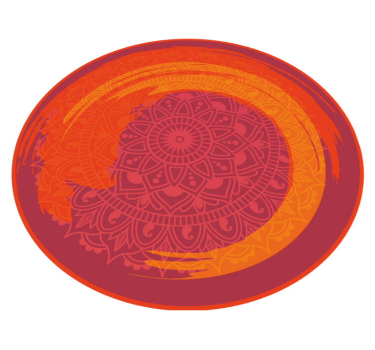Orange burning mandala  mandala vinyl rug - TenStickers