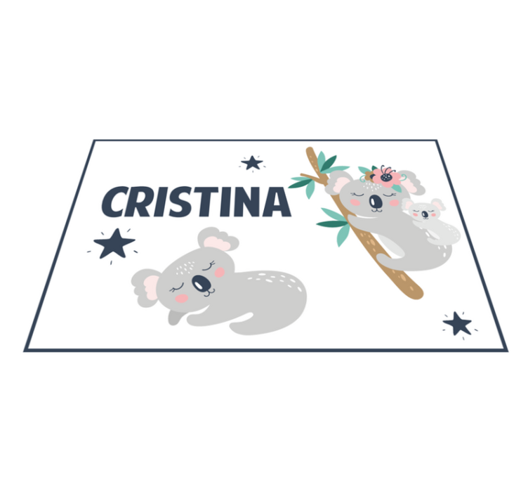 Koala Family Fun custom vinyl rug - TenStickers