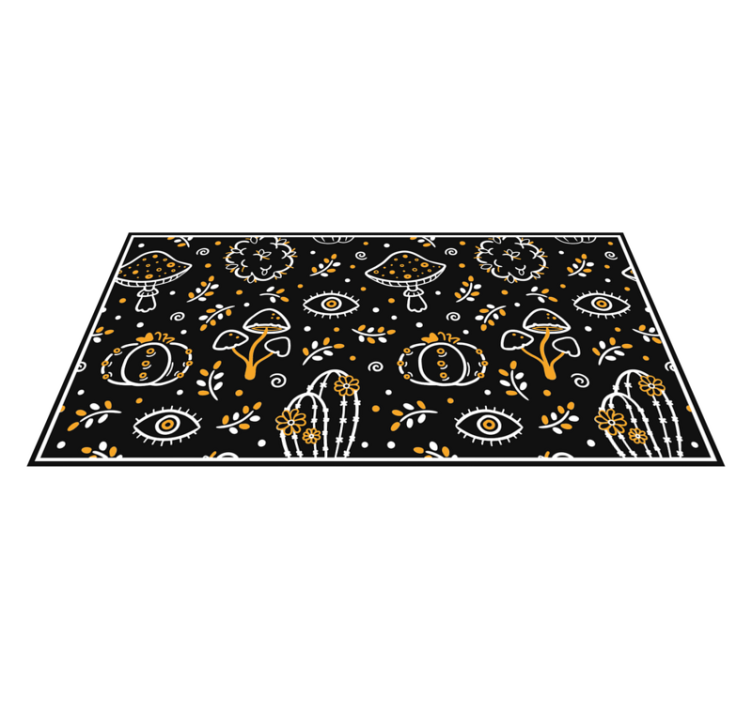 Mushroom artwork floral vinyl rug - TenStickers