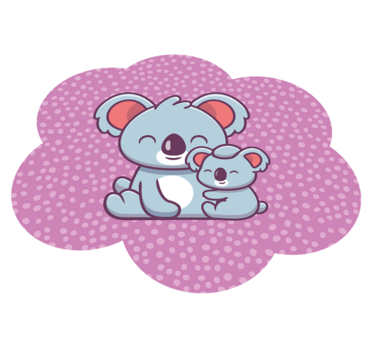 Koala family design kids vinyl rug - TenStickers