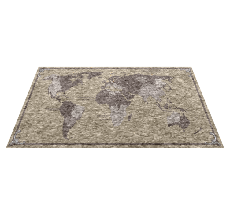 World map vinyl rug with global map design - TenStickers