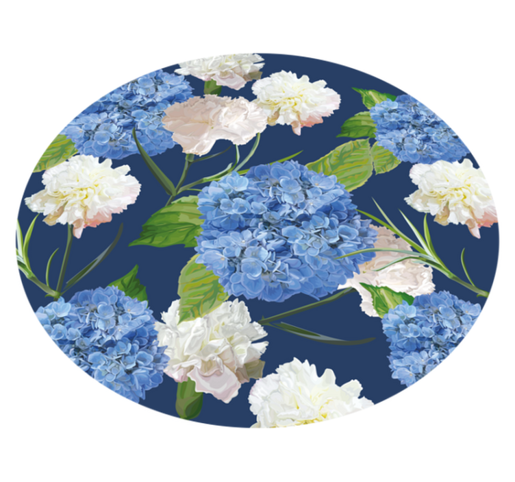 Floral vinyl rug with hydrangea design - TenStickers