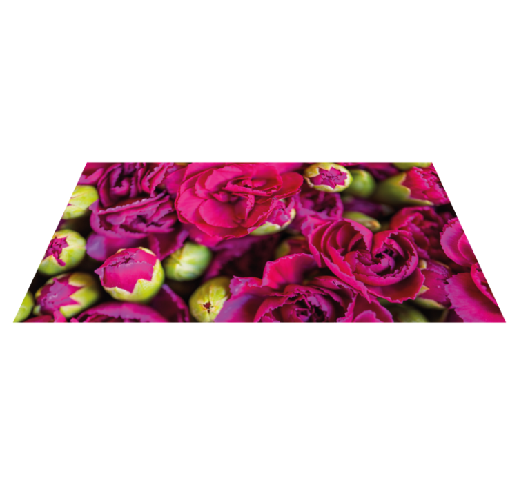 Bright Flower Blossoms floral vinyl rug - TenStickers