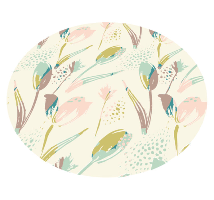 Tulip pattern floral vinyl rug - TenStickers