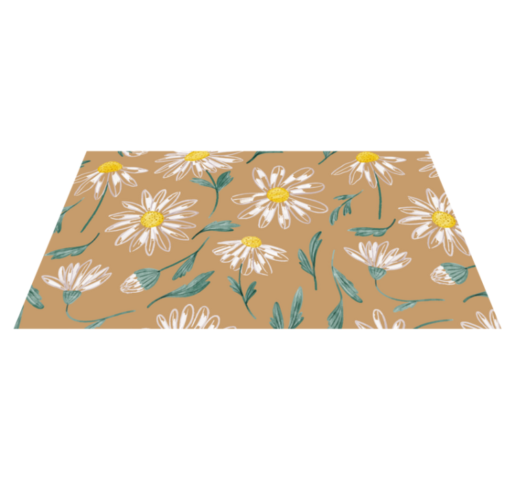 Daisy Blossom Motif floral vinyl rug - TenStickers