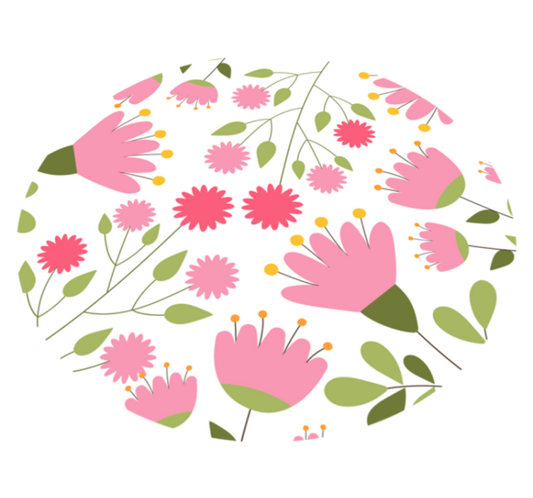 Floral pattern delight floral vinyl rug - TenStickers