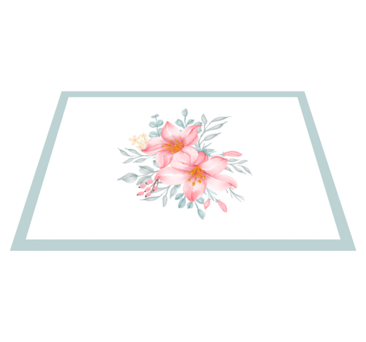 Pink Blossom Sophistication floral vinyl rug - TenStickers