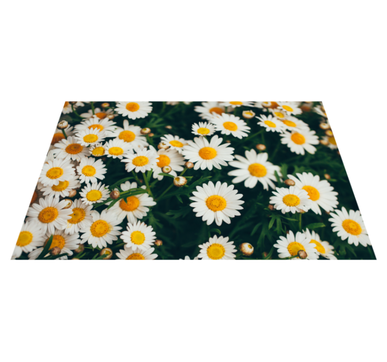 Daisy Flower Illustration floral vinyl rug - TenStickers