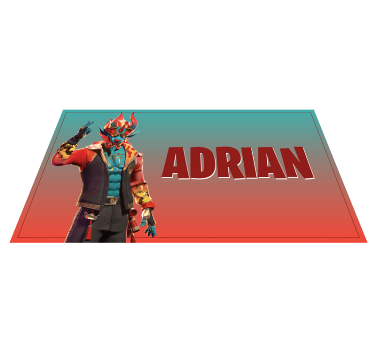 Gaming character with name teen vinyl rug - TenStickers