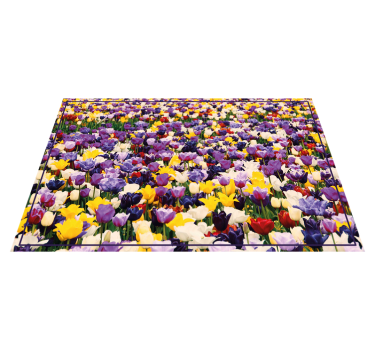 Colorful realistic explosion floral vinyl rug - TenStickers