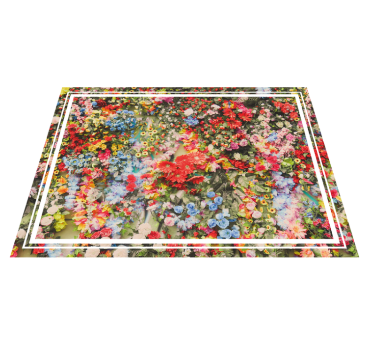 Colorful floral motif nature vinyl rug - TenStickers
