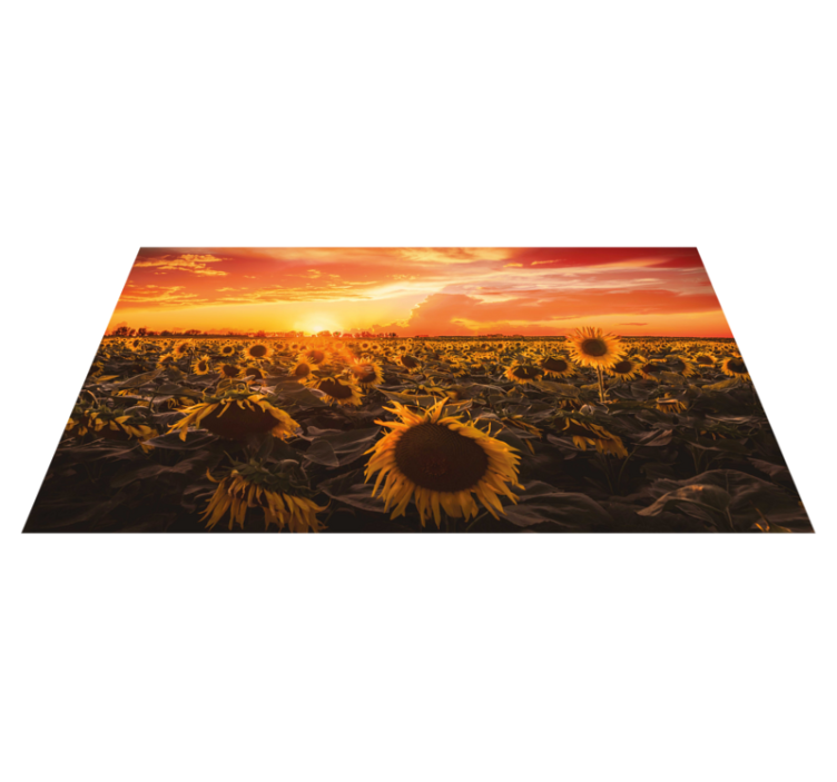 Sunflower Sunset Scene floral vinyl rug - TenStickers