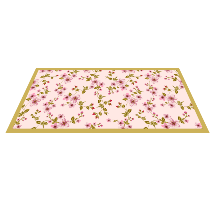 Floral Blossom Emblem floral vinyl rug - TenStickers