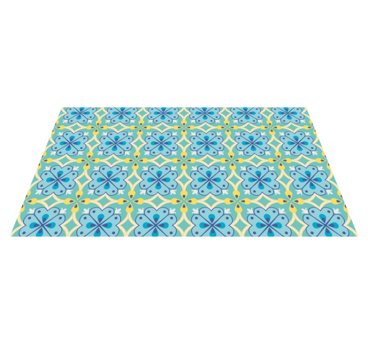 Blooming elements tile vinyl rug - TenStickers