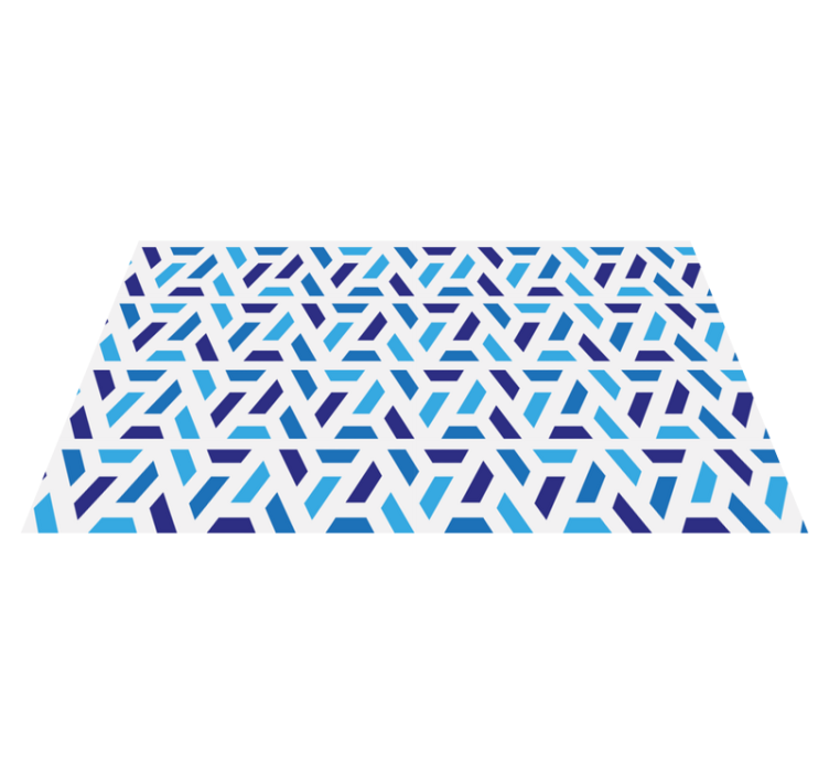 Blue geometric pattern tile carpet - TenStickers