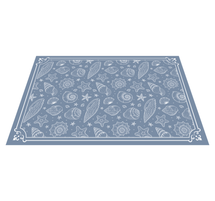 Seashell pattern with frame animal rug - TenStickers