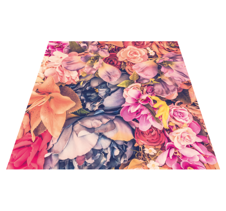 colorful flowers floral rug - TenStickers