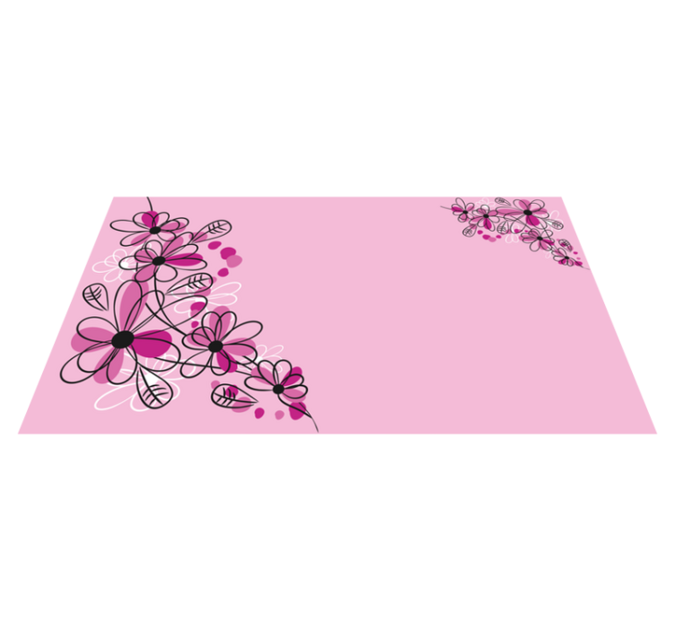 Blossom Pink Elegance floral vinyl rug - TenStickers