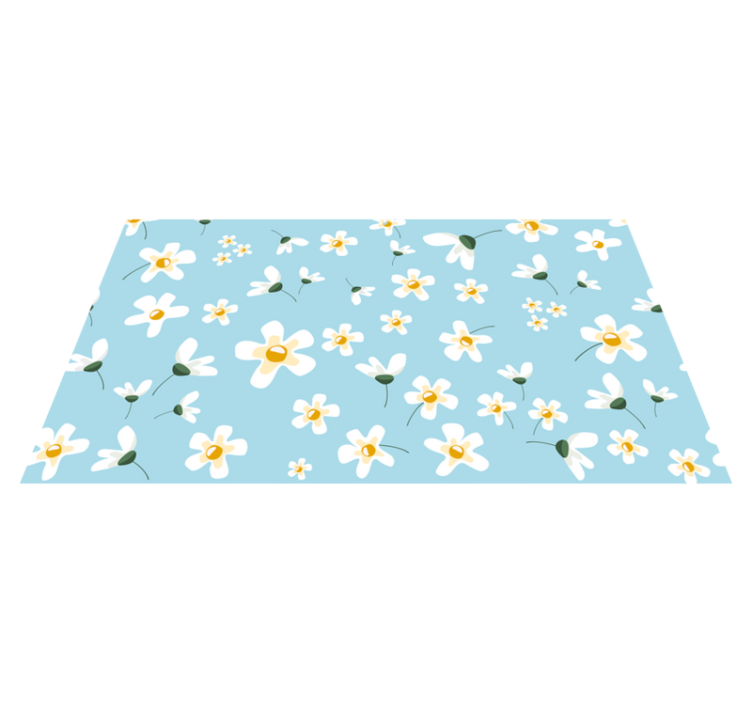 Daisy Blossom Pattern floral vinyl rug - TenStickers