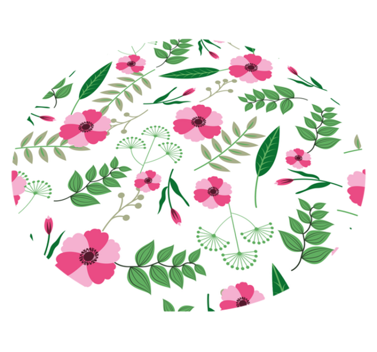 Delightful Floral Motif floral vinyl rug - TenStickers