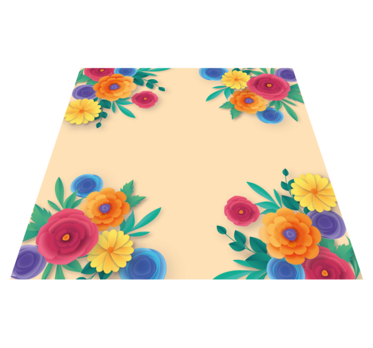 Lively blossom floral vinyl rug - TenStickers