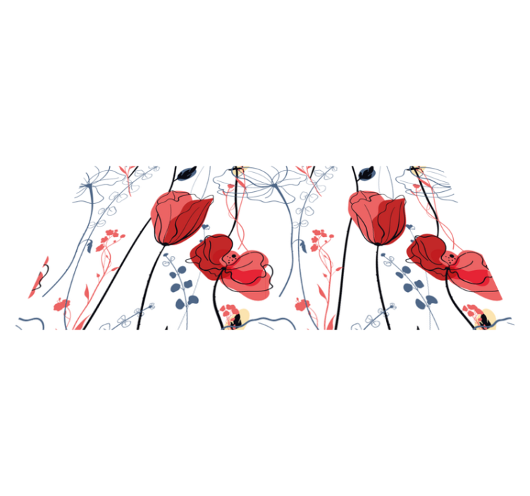 Elegant red poppies  floral rug - TenStickers