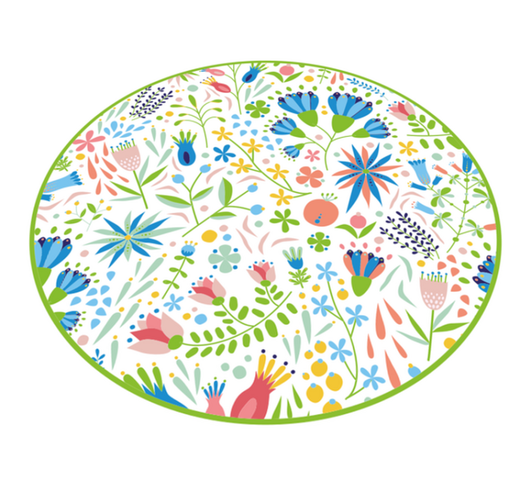 Floral Patterns Delight circular vinyl rug - TenStickers